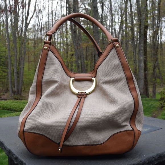 London Fog Handbags - London Fog Bag Brown and Cream Shoulder Purse